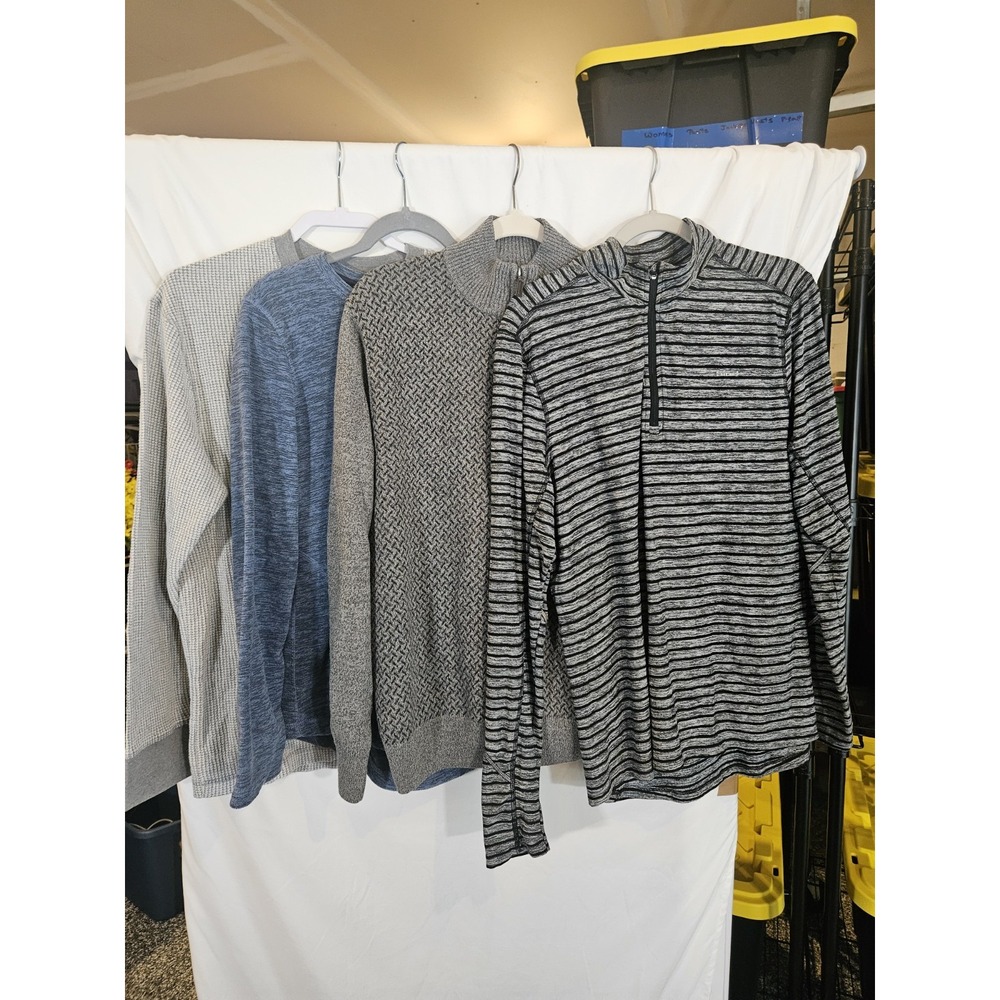 Goodfellow Dockers Hind Tek Gear Pullover Lot Men L Gray Blue Excellent 4-Piece